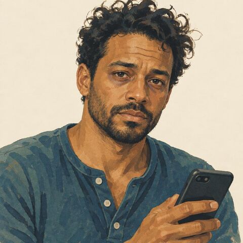 Illustrated portrait of the synthetic persona Time-Starved Parent